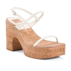 Dolce Vita Jodie White Leather Platform Sandals Size 10